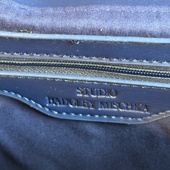 Badgley Mischka Navy Quilted Shoulder Bag - Picture 6 of 9